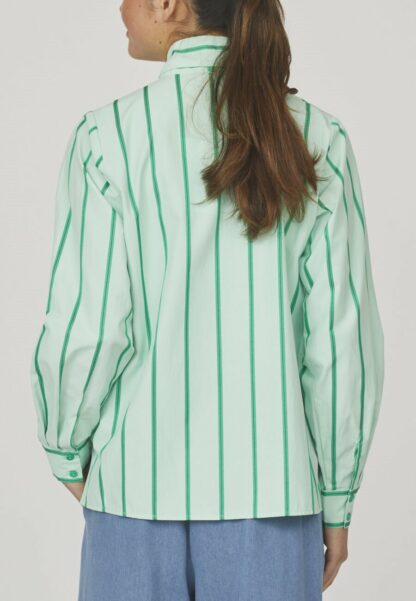 Love1136 blouse green stripe