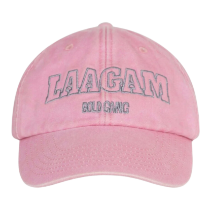 Pink embroidered logo cap