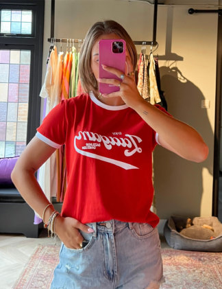 Olympia red cotton logo tee